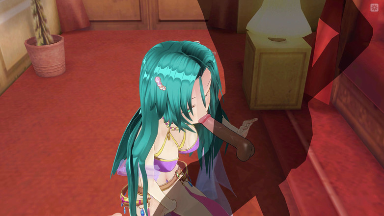 H3DC: 3D Hentai-meisje met blauw haar raakt haar poesje aan en...