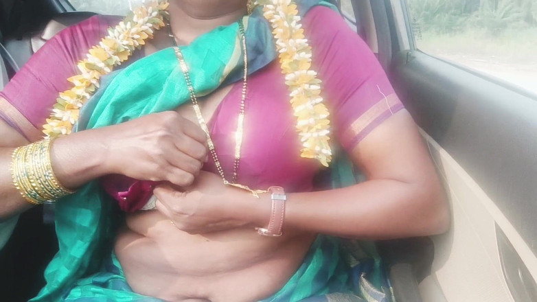 Telugu honey lips: Patrigno figliastra sesso in auto, Telugu parla sporco, parte -1