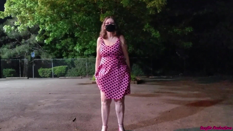 Sexy Sandra N Sir Christopher: Menggoda anal gaun merah muda-n-hitam tahun 50-an