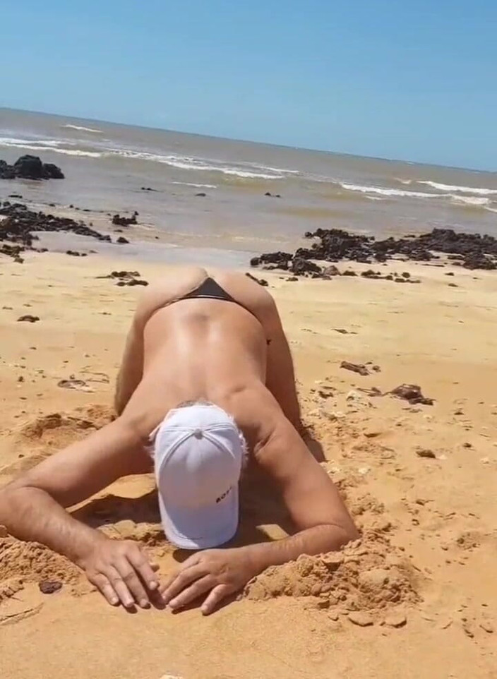 Ladysilvas: Ladysilva Sexy Kalhotky Crossdress na pláži Jaký sexy zadek