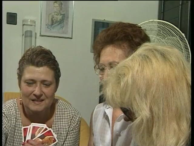 VintageXMovies: Grannies lick and finger fuck each others hairy pussies after...