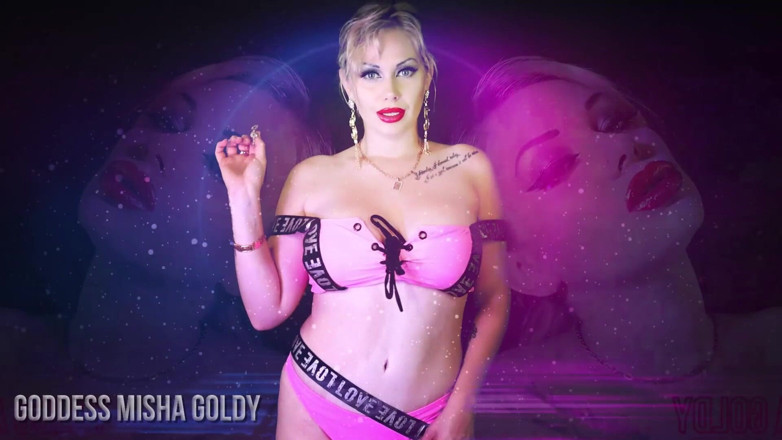 Goddess Misha Goldy: Jag kommer att låsa din kuk och göra dig till...