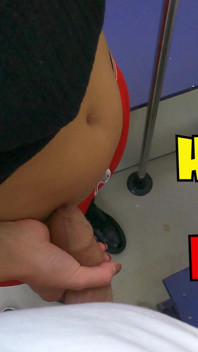 Flashing Dick and Touching | Unknown Touching Handjob in Train