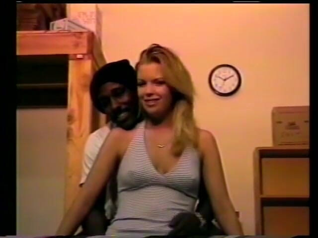 First Black Sexperience: Blonde slut is mastering blowjob with a big cock