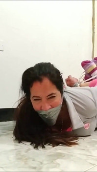 Grounding stepmom with bondage