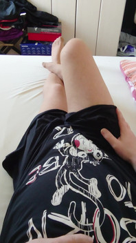 Nylonjunge in the Nightgown and Tights in Bed