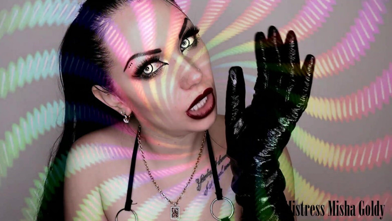 Goddess Misha Goldy: My shiny gloves own you! Strong mind fuck &amp; JOI