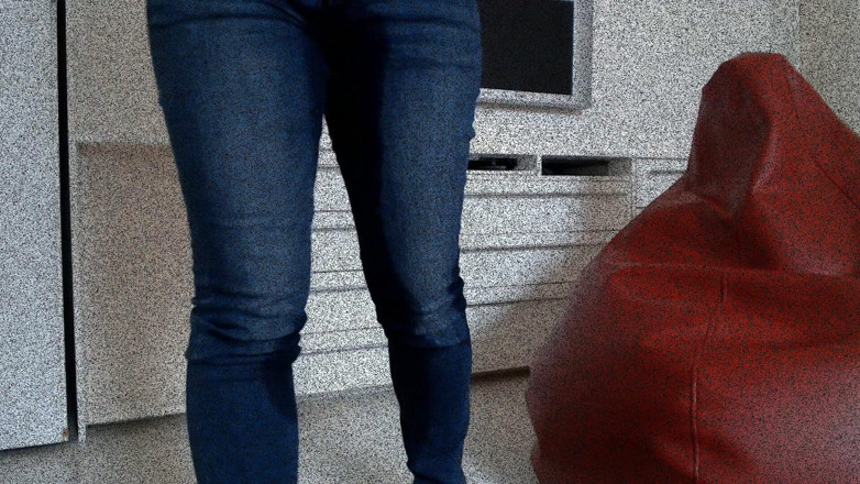 Dream Factory: Jeans wetting closeup