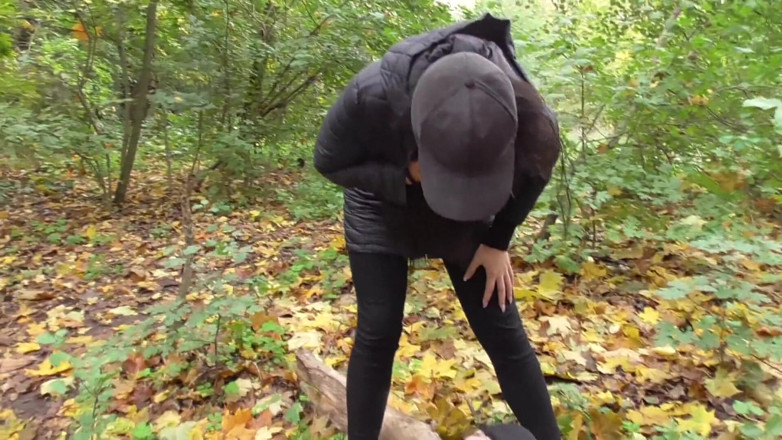 Femdom Austria: Spitting session in the forest