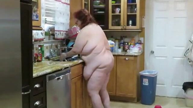 BBW nurse Vicki adventures with friends: Requested video Big fat Stepmom milf cleans kitchen with her...