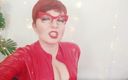 Arya Grander: Red PVC catsuit vinyl fetiš - femdom POV sprosté řeči ponížení