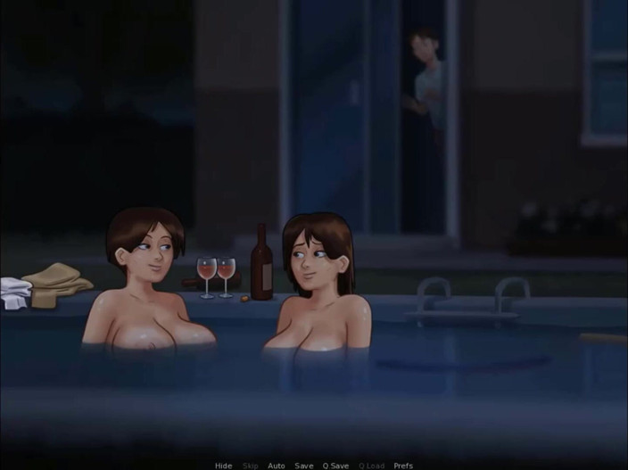 Cartoon Play: Summertime saga part 92 - two hot milfs with big boobs in...
