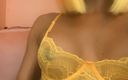 AJ180: Do You Like Me in Yellow Lace Lingerie?