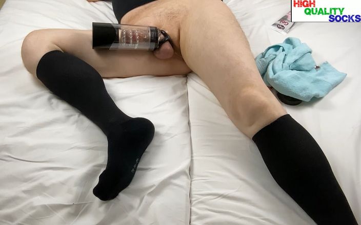 High quality socks: Fuck Machine and Black Compression Knee-high-socks