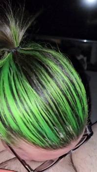 Green Haired Wife Sucks and Fucks