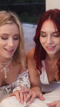 Leya Desantis and Lily Blossom’s Threesome Ends with Messy Cum on Faces