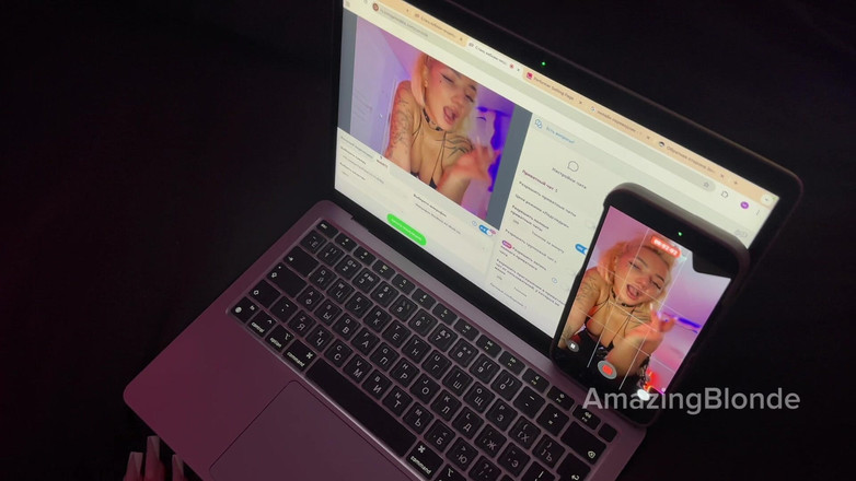 Amazing Blonde: Pelacur rambut pirang yang aduhai dientot di depan penonton di...