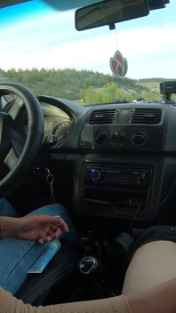 [remastered] Nervous Risky Car Handjob on the Road