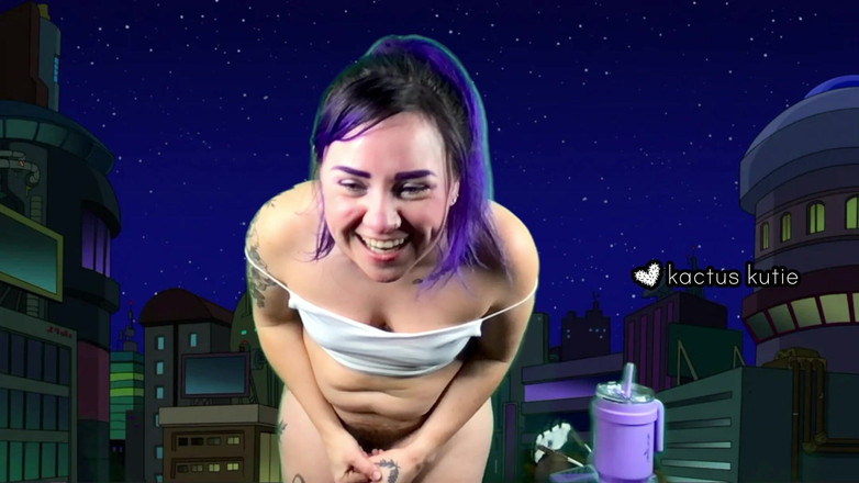 kactus kutie: Leela Pisses och Cums Live