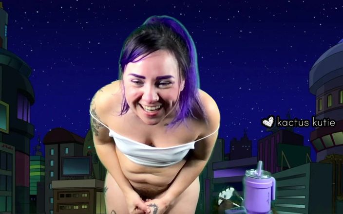 Kactus kutie: Leela pisse et jouit en direct