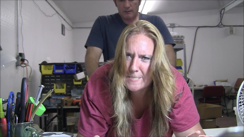 Vibra King Video: Jennifer gets pounded over a table at work