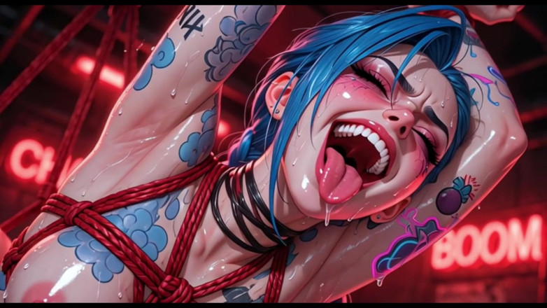 Ianimedia: Jinx Shibari Suspension &amp; Floor Bondage Ahegao Compilation