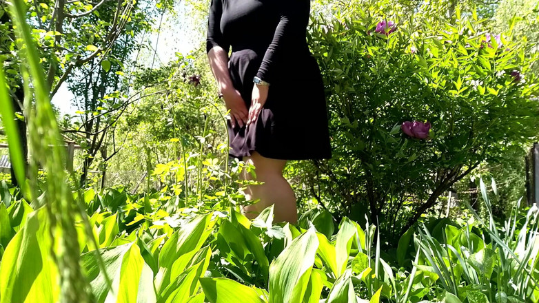 Elena: Horny MILF pissing in panties for sale outdoor and showing...