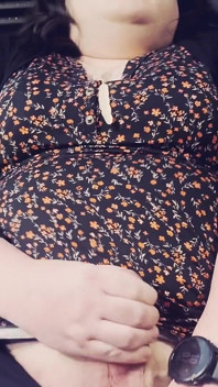 Trans Girl Lifts Dress and Cums in Her Pantyhose