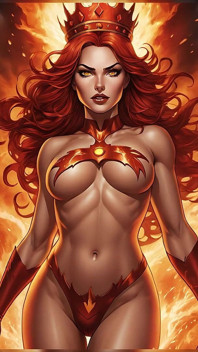 Desnudo infierno corona ardiente aura