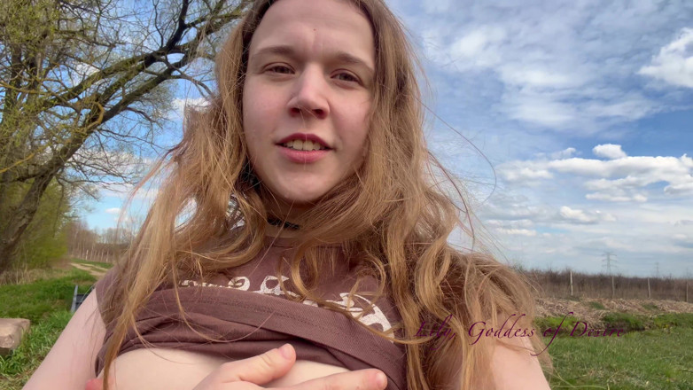 Lily, Goddess of Desire: Girl Shows Her Tits and Pussy Outdoors