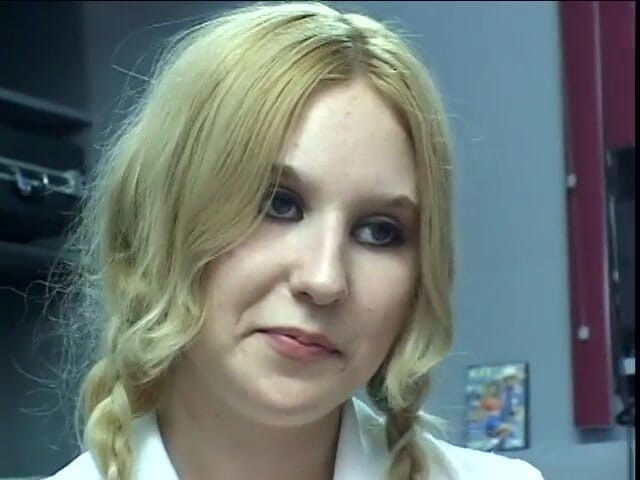 First Black Sexperience: Pigtailed blonde in college uniform does anal with her hung...