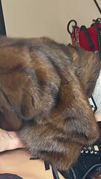 Trans Girl Ladyboy in a Sable Fur Coat Fucks Her GF in a Muskrat Fur Coat.
