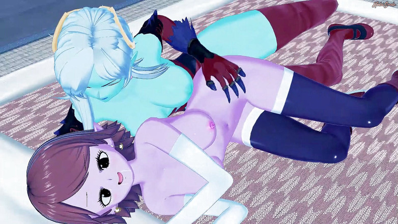 Hentai Smash: Futa Demon Towa gets her cock ridden by Chronoa - Dragon...