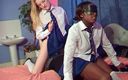 Shes Boss: Interracial Strangling and Facesitting From Two College Babes in White...