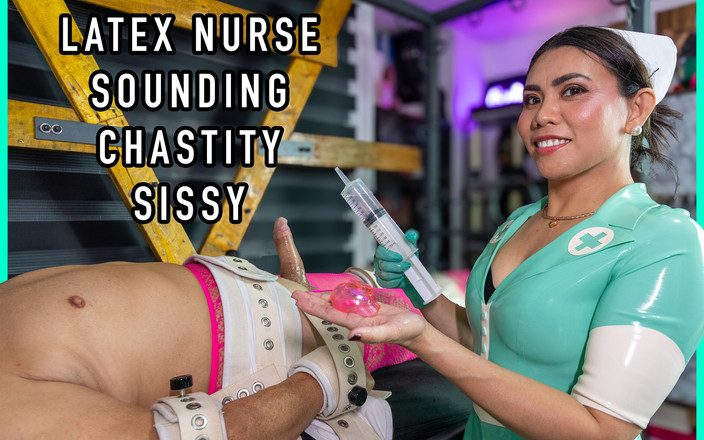 DominaFireOfficial: लेटेक्स नर्स डोमिनाफायर बंधे हुए गुलाम को लग रही है