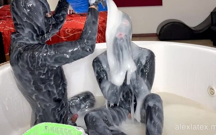 Alex Latex: 和阴郁的女郎玩精液，第2部分 - Alex latex