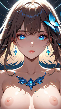 Butterfly Radiance a Beautiful Young Woman with Glowing Wings Around Her