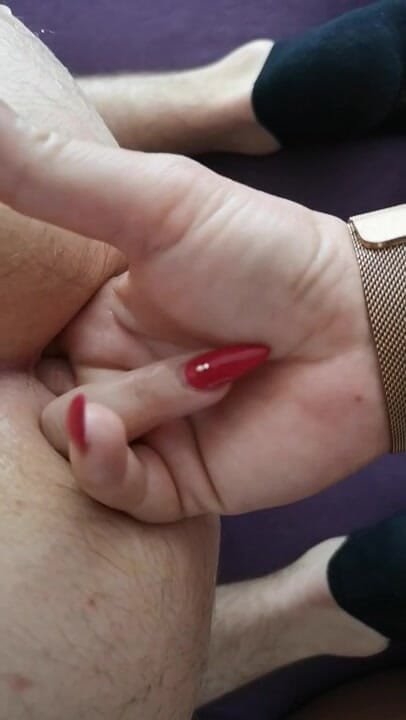 Lady Lena XXX: Femdom Finger Urethra Prostate Milking Slave with Strapon