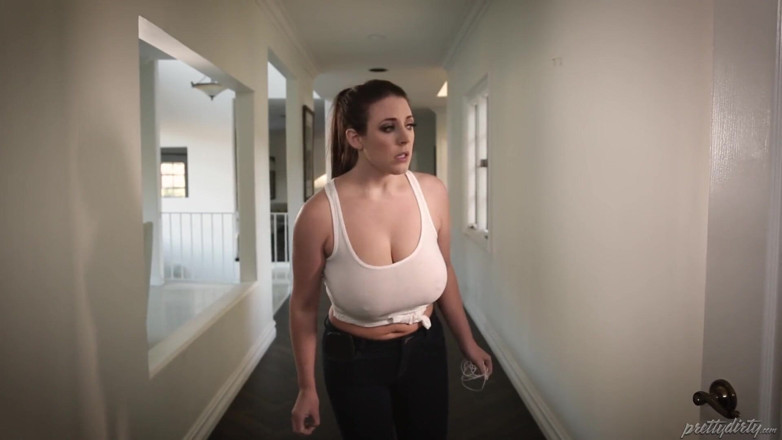 Pretty Dirty: Caught jerking off by busty maid Angela White- Full scene!