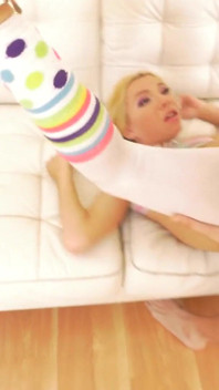 Gorgeous tiny blonde teen roughly fucked in online hookup