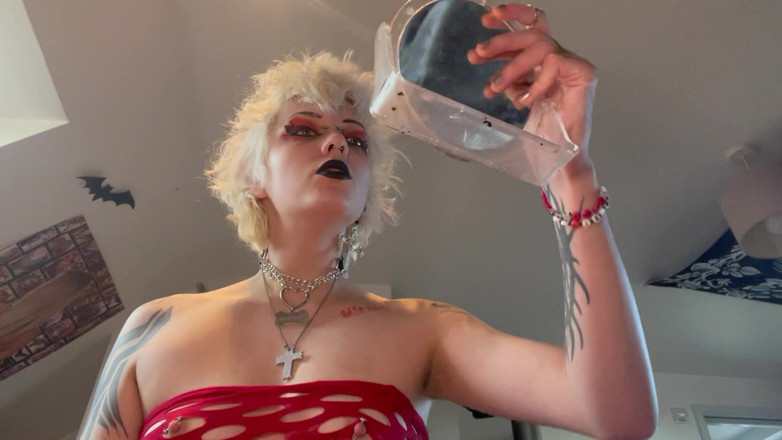 Glitterqueen1999: Goth Girl Glitterqueen1999 Ignores You Whilst She Applies Her Makeup,...