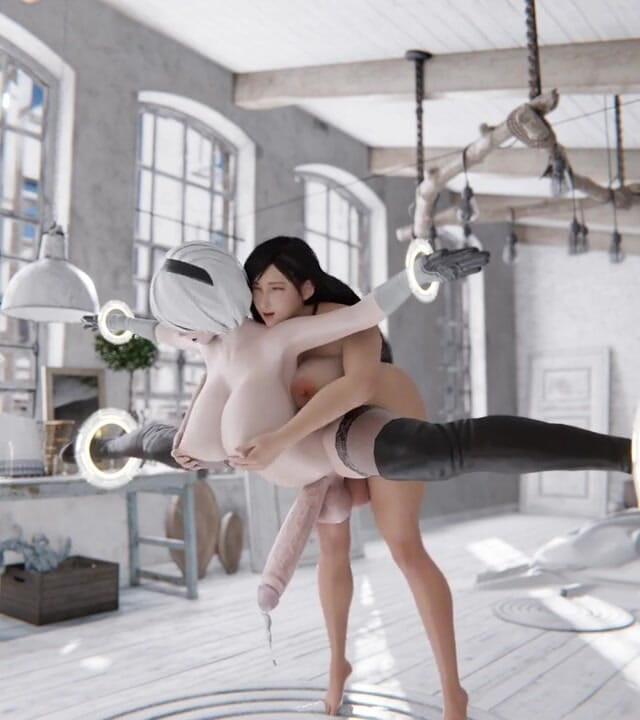 Velvixian3Futanari: Tifa a 2b sexuální otrokyně Futa Shemale