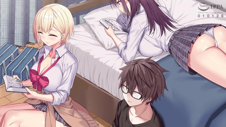 Hentai Eagle: Любовный треугольник - секс-анимация в тройничке