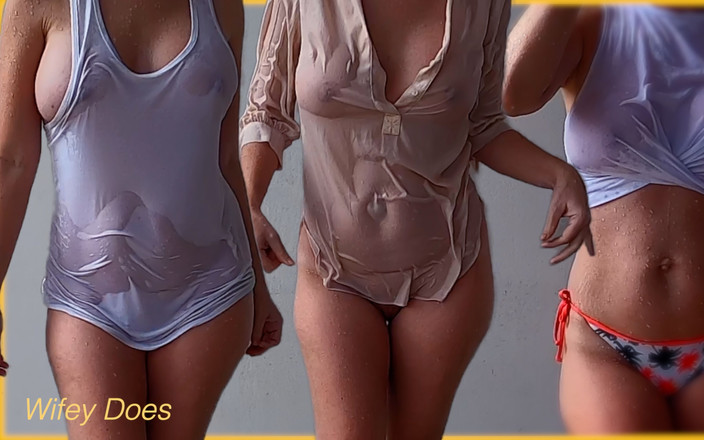 Wifey Does: Baju basah isteri dan tanpa bra