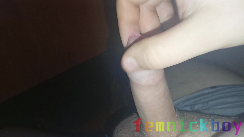 femnickboy: Fat Dude Jerks off His Veiny Cock and Cums