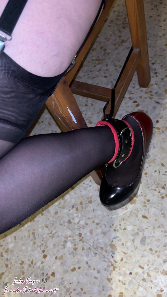 Lady Oups: Latex Dress and Balaclava with Ballgag and Vibrator