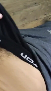 Horny Guy Playing with His Huge Throbbing Bulge in Underwear Ends up Moaning Until Orgasm