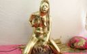 Cocoa Soft: Experience Sybian in gold paint