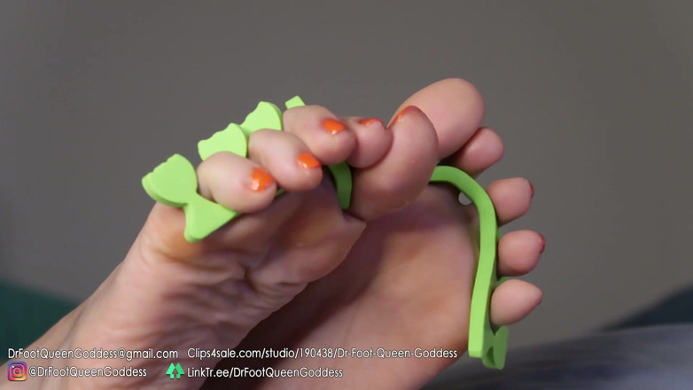 Dr. Foot Queen Goddess: 페디 에그 페디큐어(오렌지) 풀 버전