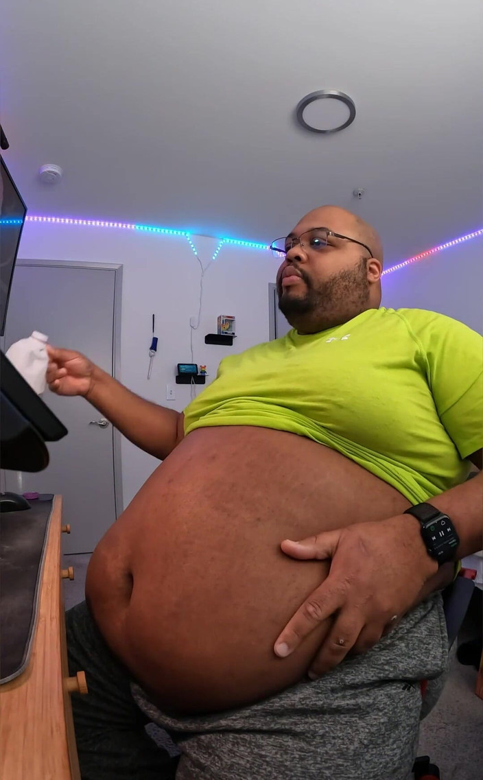 Blkhole420: Another work bloat and. Omg belly is getting huge.